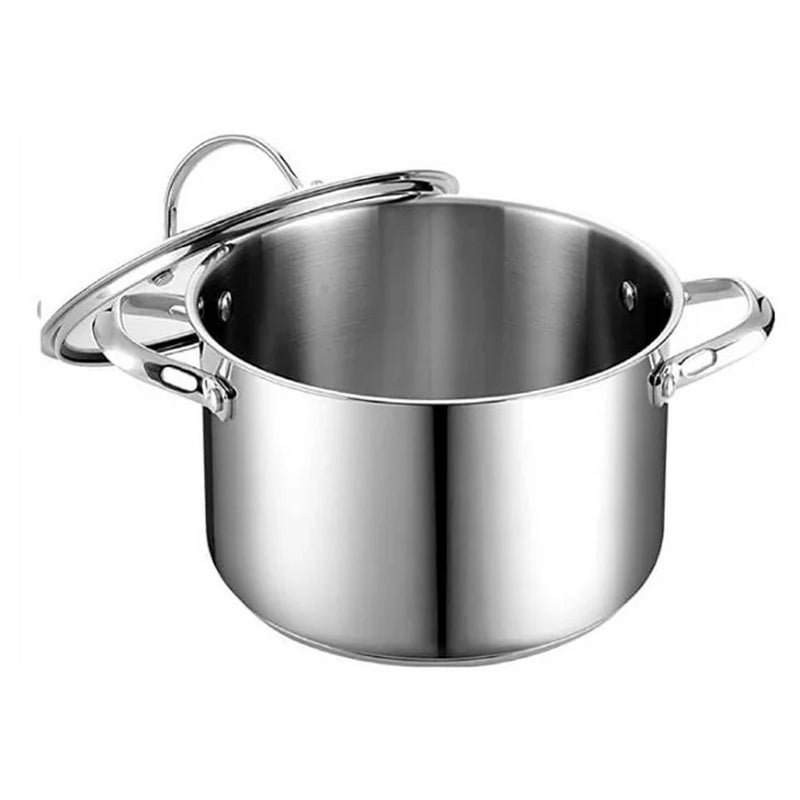 Cooks Standard Dutch Oven Casserole with Glass Lid, 6-Quart Classic Stainless Steel Stockpot, Silver - Image 5